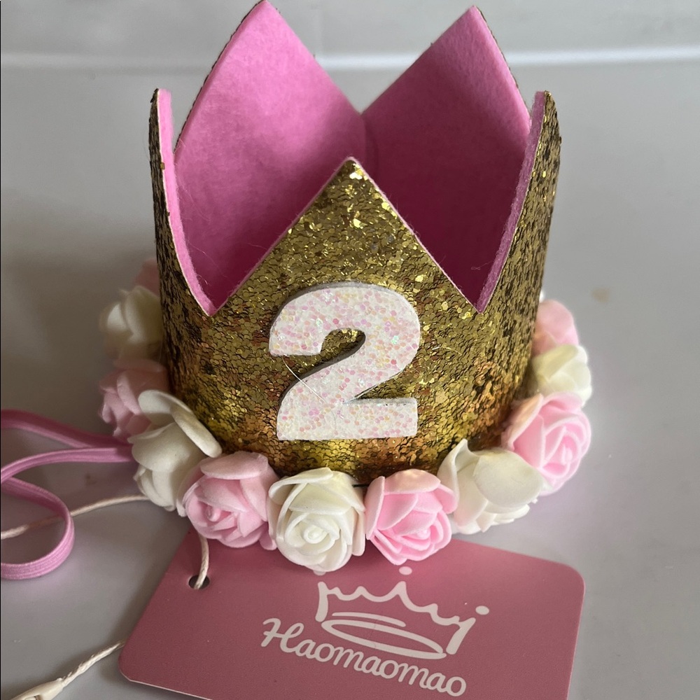 2 Year Girl Birthday Crown or Treat Cup New